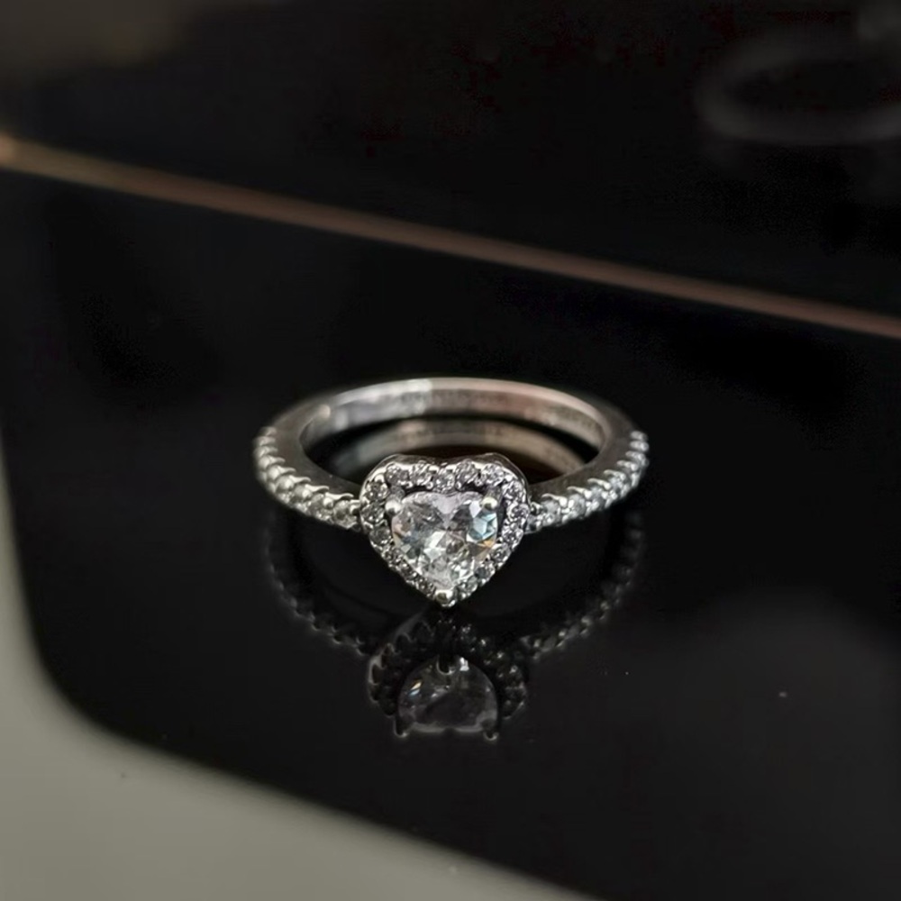 Pandora heart shaped sterling silver ring